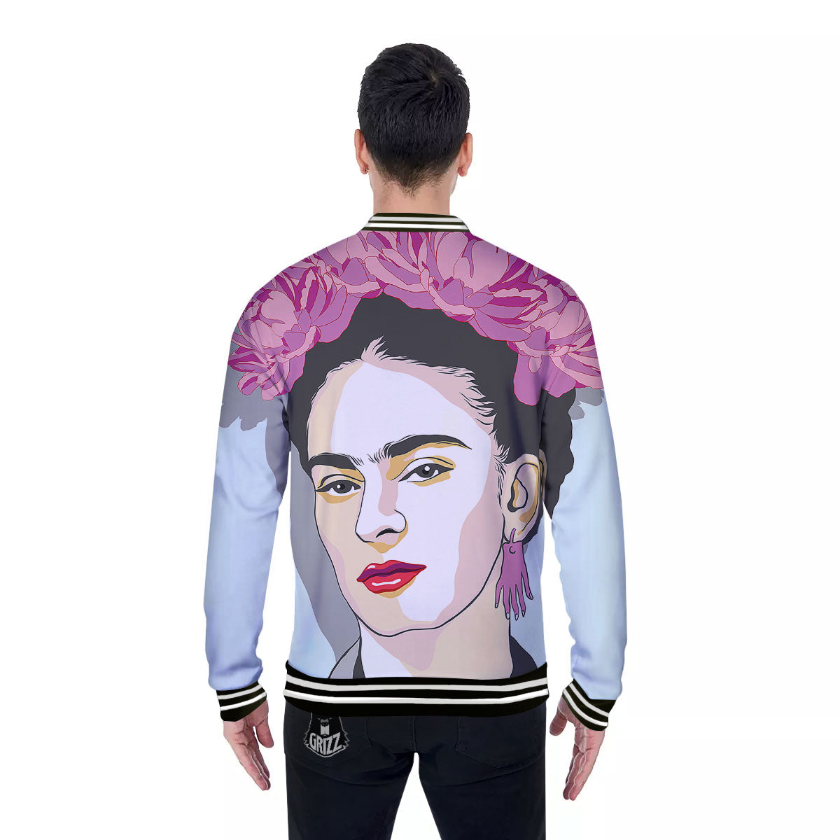Carmen Frida Kahlo Magdalena Print Baseball Jacket-grizzshop
