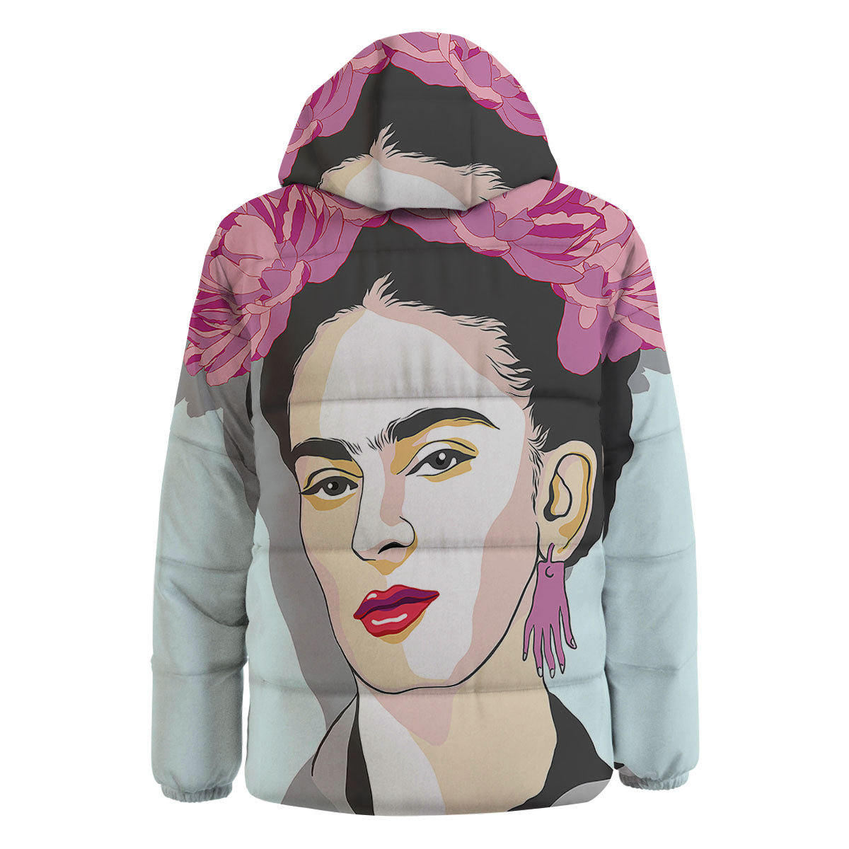 Carmen Frida Kahlo Magdalena Print Down Jacket-grizzshop