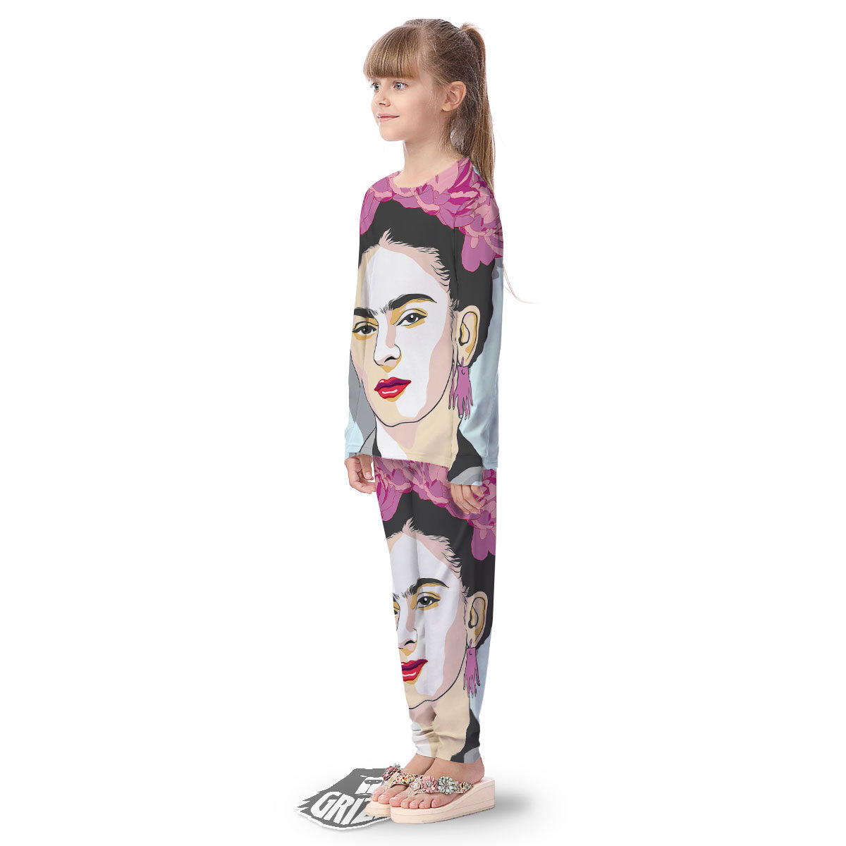 Carmen Frida Kahlo Magdalena Print Kid's Pajamas-grizzshop