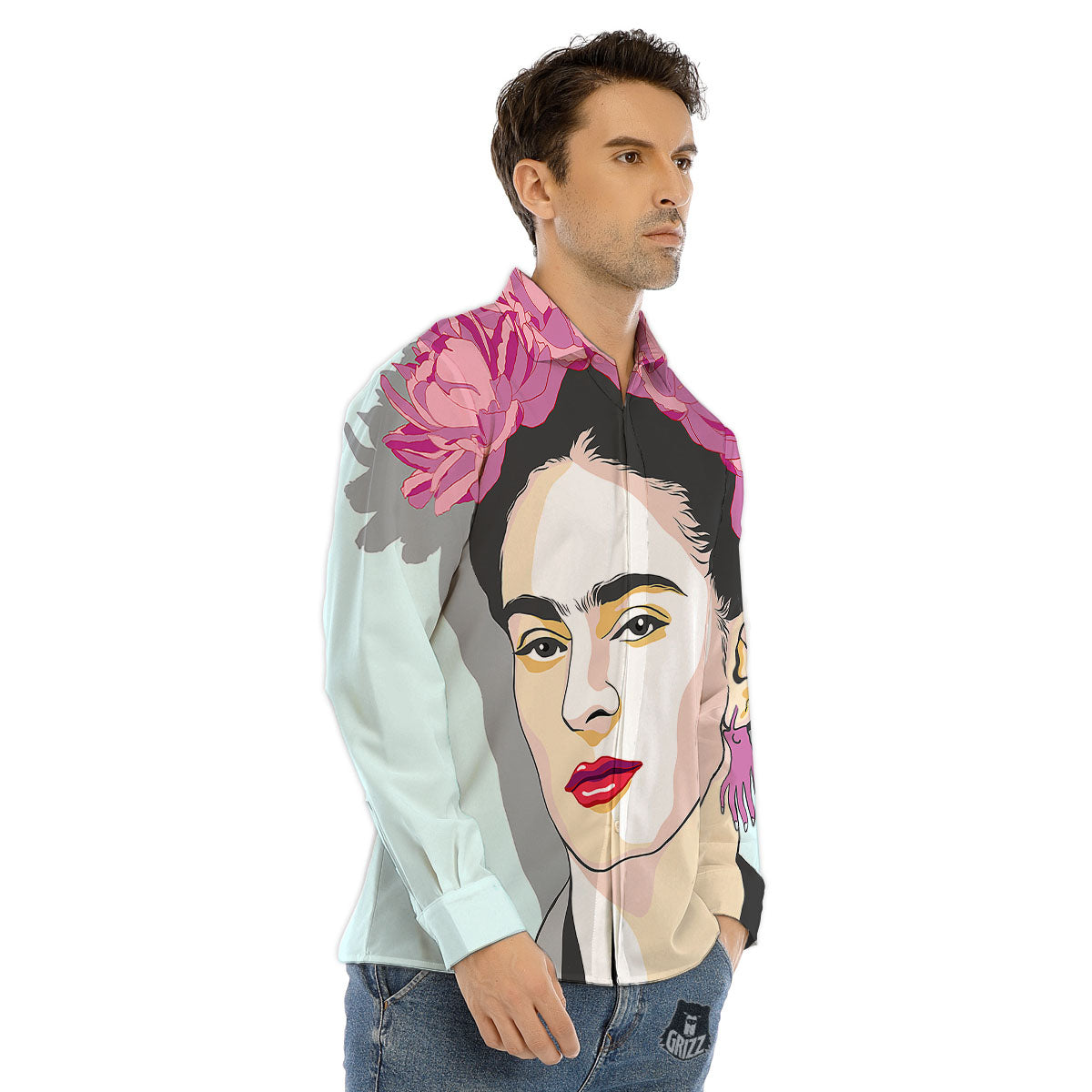 Carmen Frida Kahlo Magdalena Print Men's Dress Shirts-grizzshop