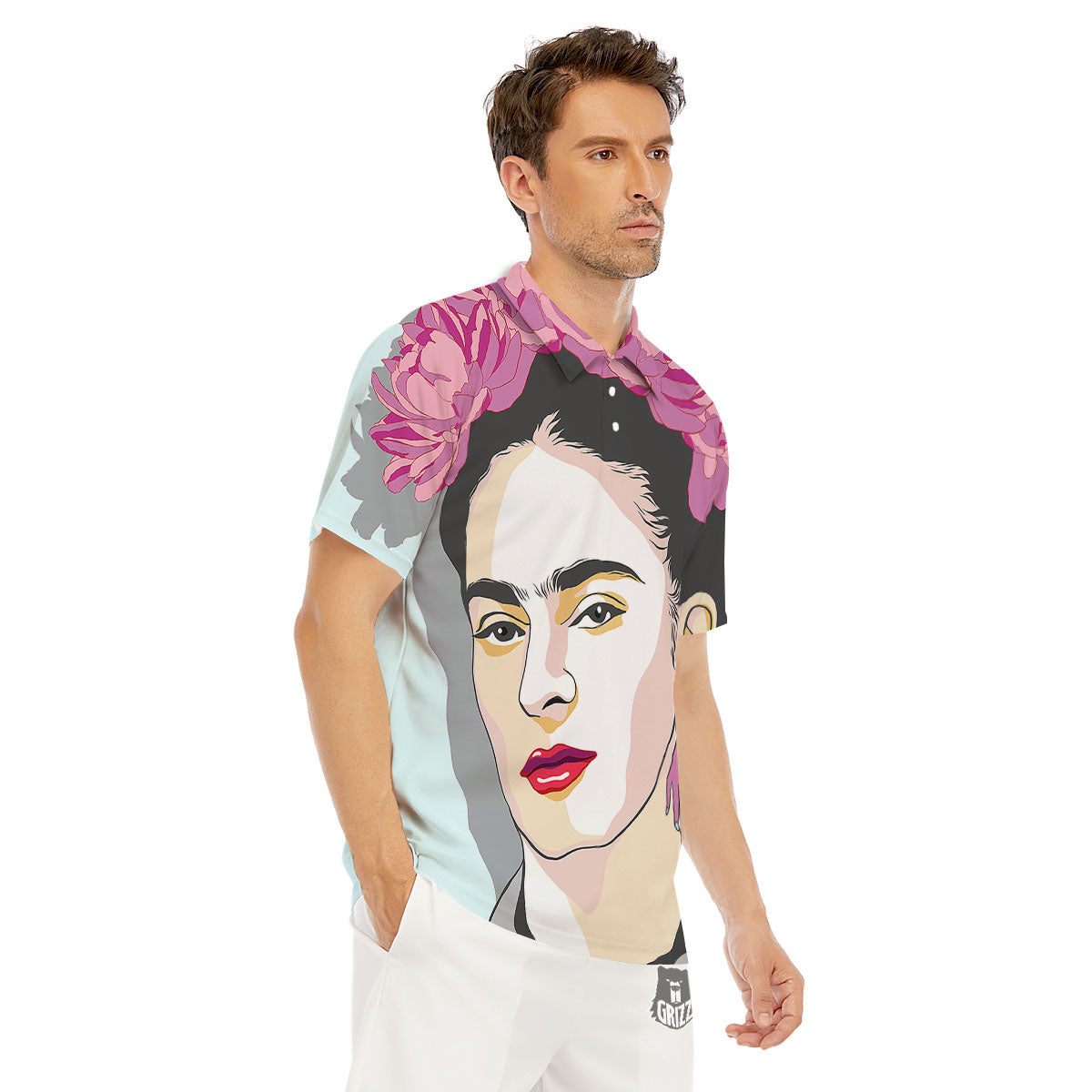 Carmen Frida Kahlo Magdalena Print Men's Golf Shirts-grizzshop