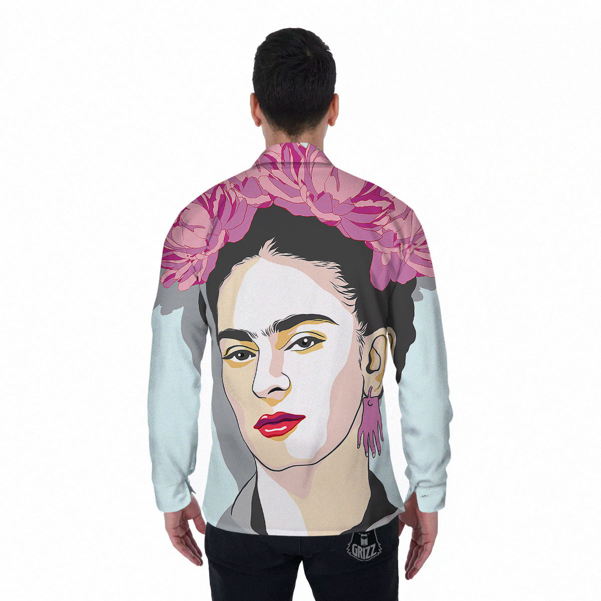 Carmen Frida Kahlo Magdalena Print Men's Long Sleeve Shirts-grizzshop