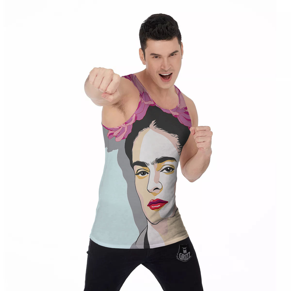 Carmen Frida Kahlo Magdalena Print Men's Tank Top-grizzshop
