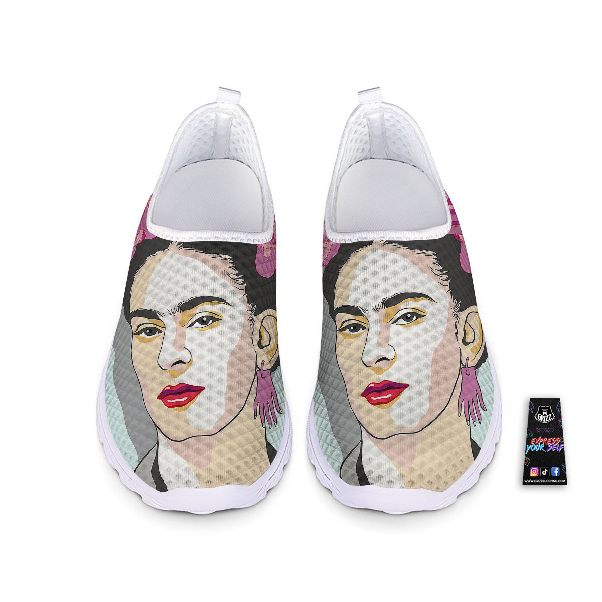 Carmen Frida Kahlo Magdalena Print Nurse Shoes-grizzshop