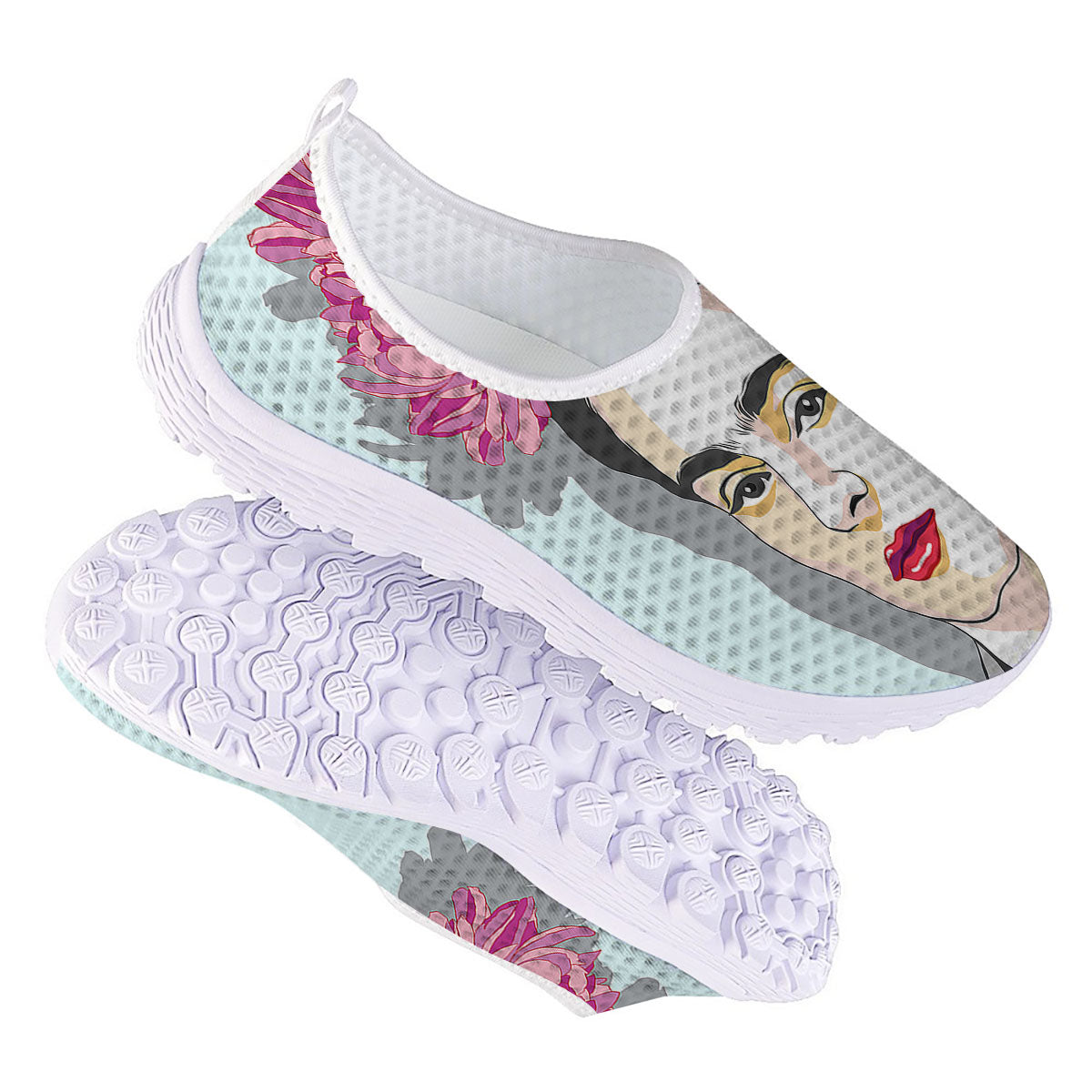 Carmen Frida Kahlo Magdalena Print Nurse Shoes-grizzshop
