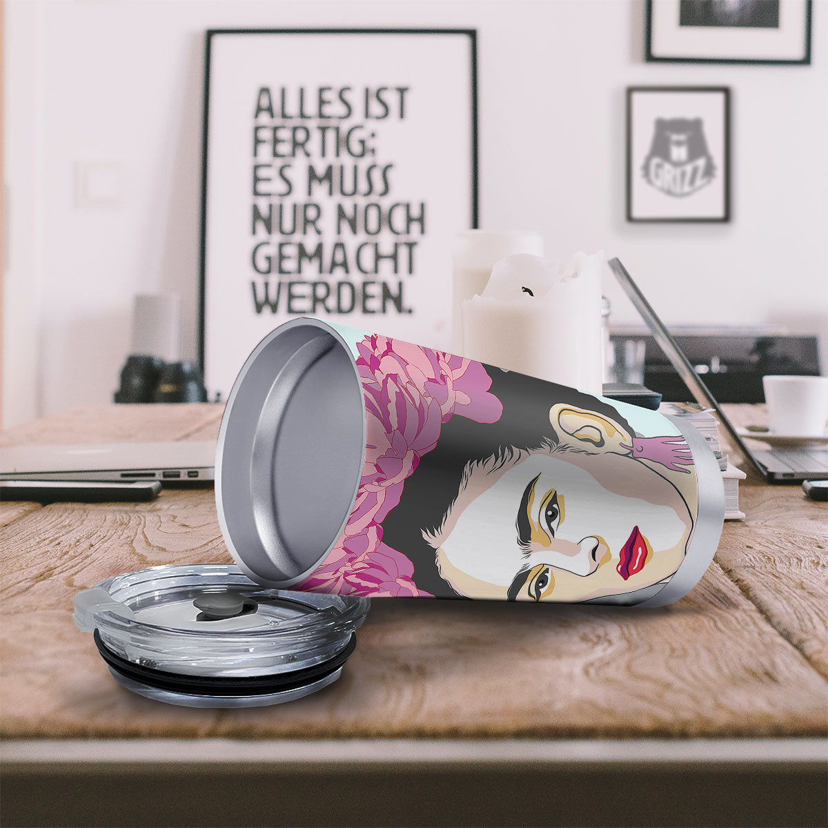 Carmen Frida Kahlo Magdalena Print Tumbler-grizzshop