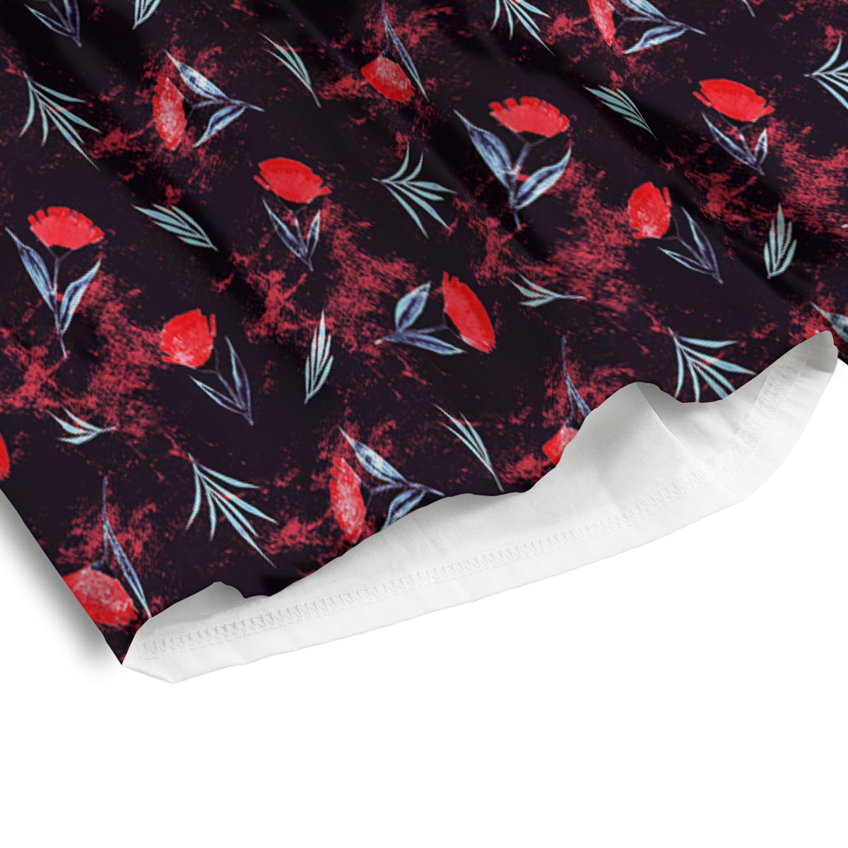 Carnation Black And Red Print Pattern Men's Athletic Shorts