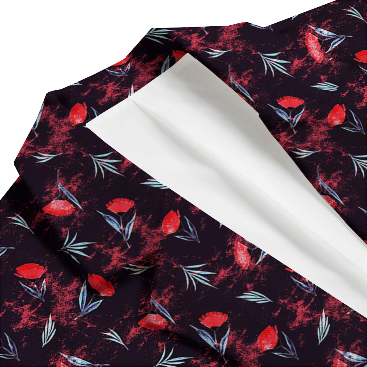 Carnation Black And Red Print Pattern Men's Blazer-grizzshop