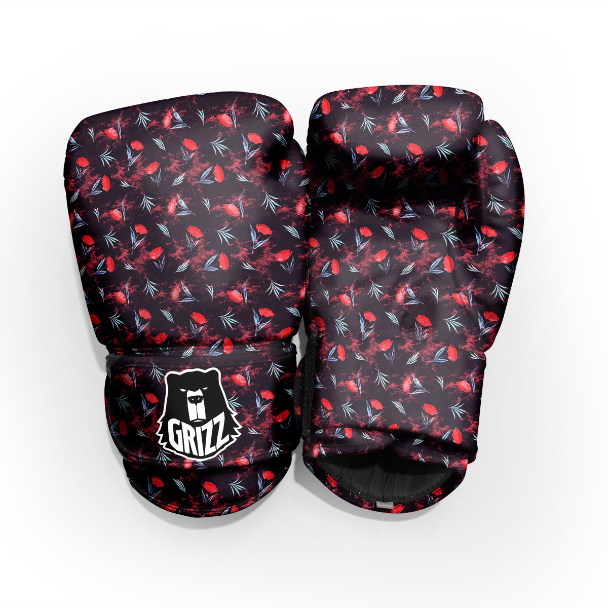 Carnation Black And Red Print Pattern Pro Boxing Glove