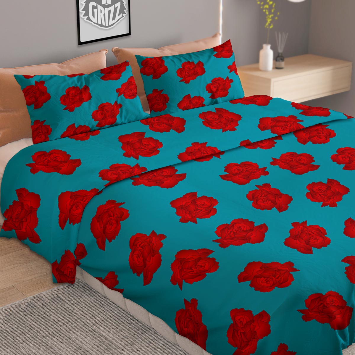 Buffalo Plaid White Green And Blue Print Pattern Duvet Cover Bedding Set