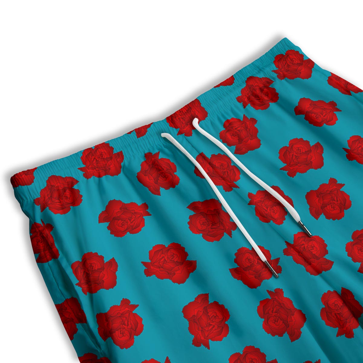 Carnation Blue And Red Print Pattern Men's Athletic Shorts