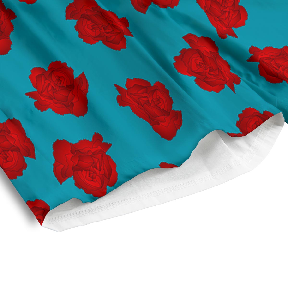 Carnation Blue And Red Print Pattern Men's Athletic Shorts