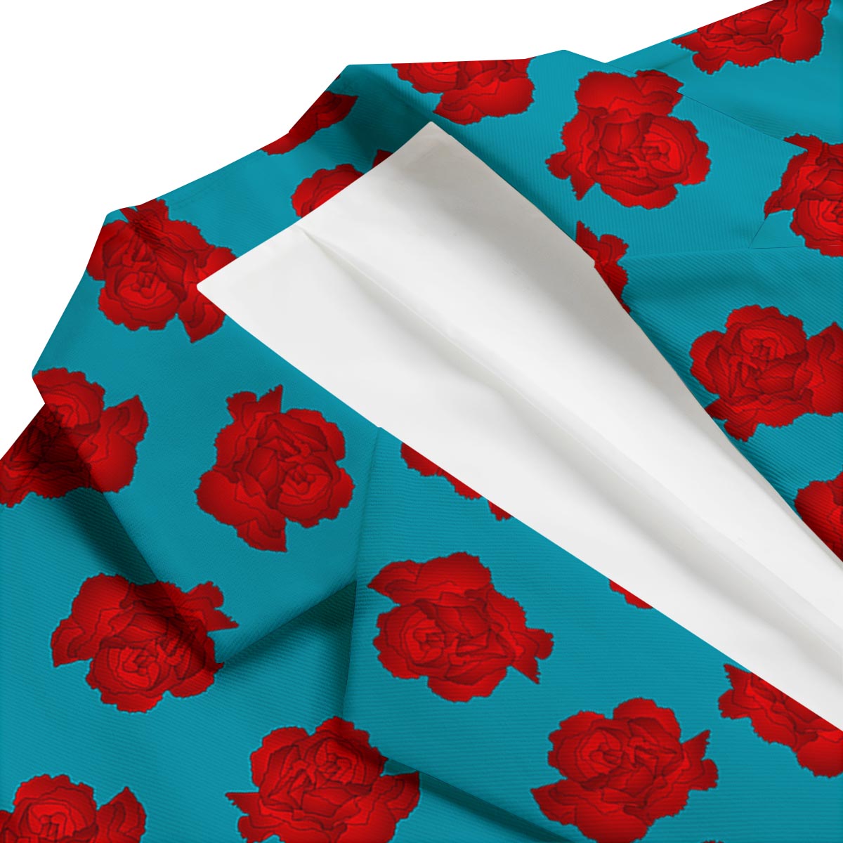 Carnation Blue And Red Print Pattern Men's Blazer-grizzshop