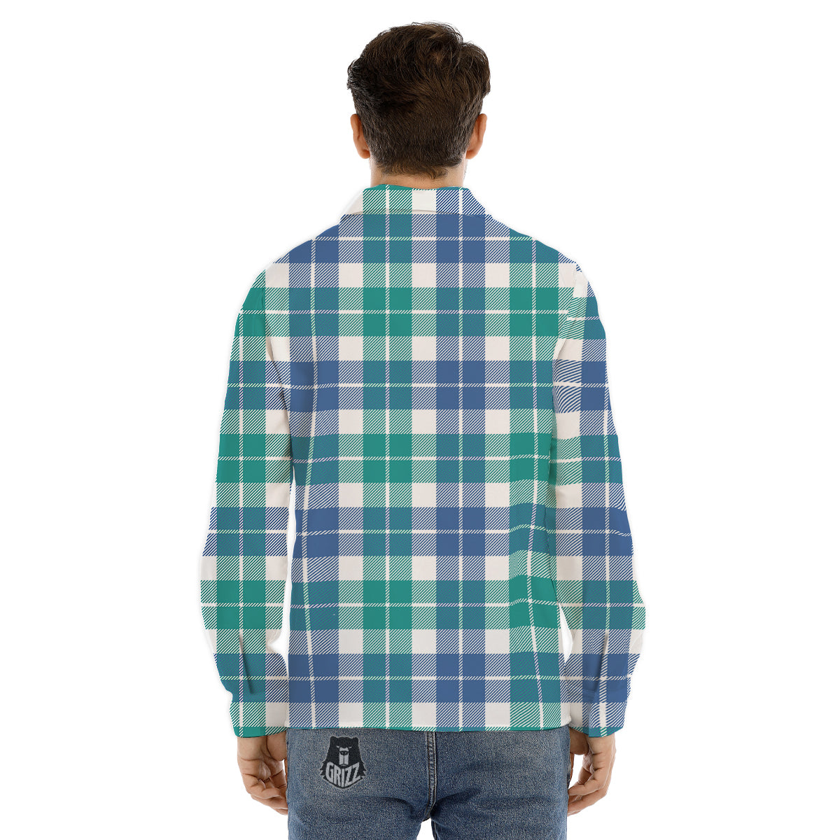 Carnation Blue And Red Print Pattern Men's Dress Shirts-grizzshop