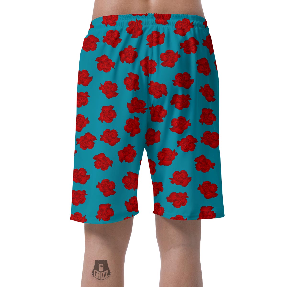 Carnation Blue And Red Print Pattern Men's Shorts-grizzshop