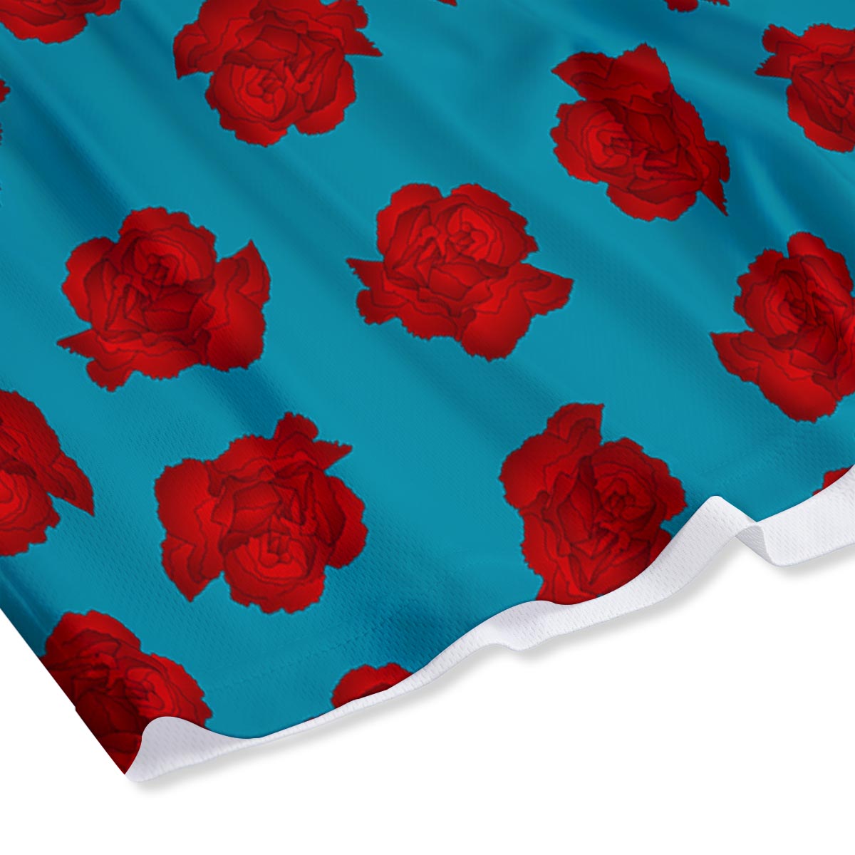 Carnation Blue And Red Print Pattern Mesh Shorts