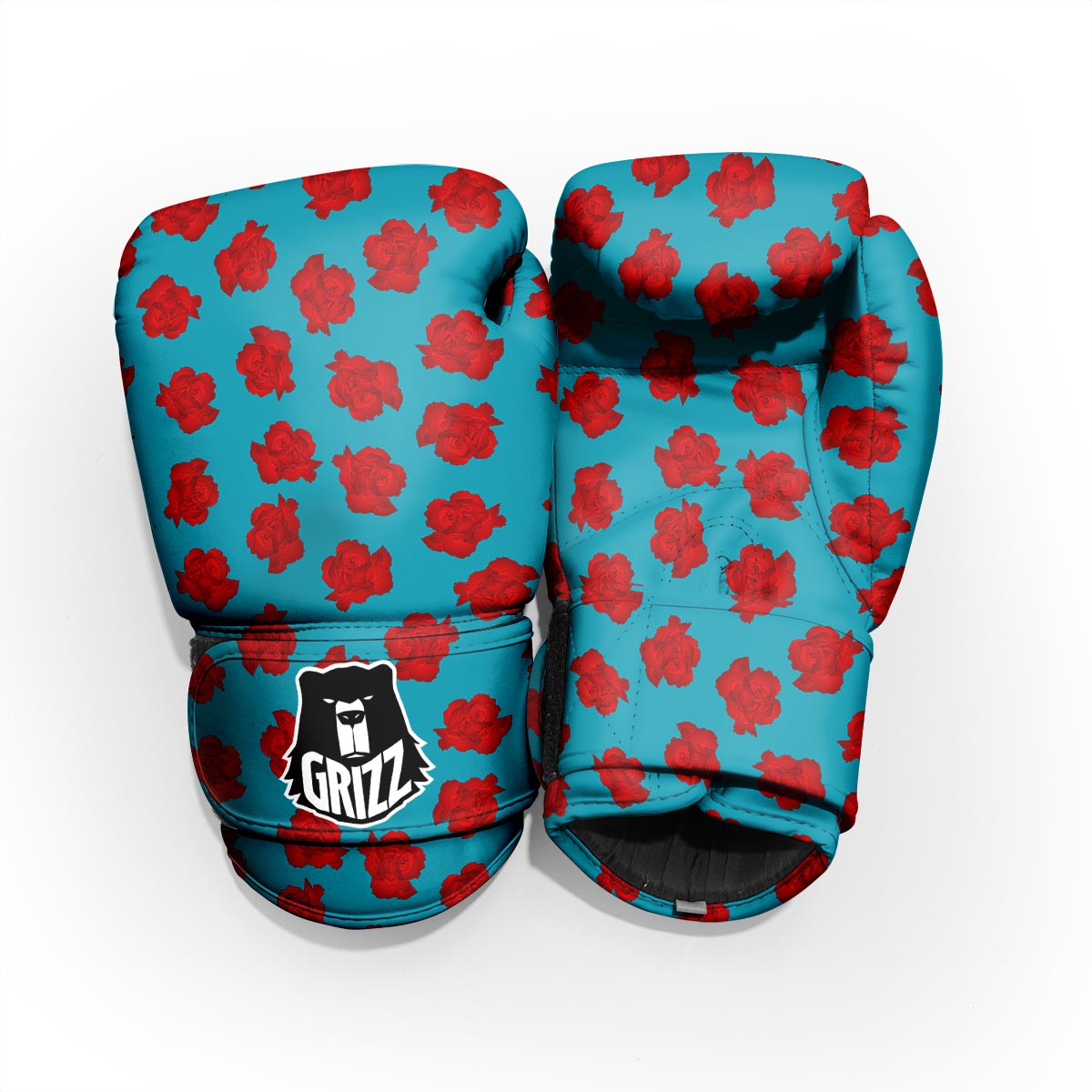 Carnation Blue And Red Print Pattern Pro Boxing Glove