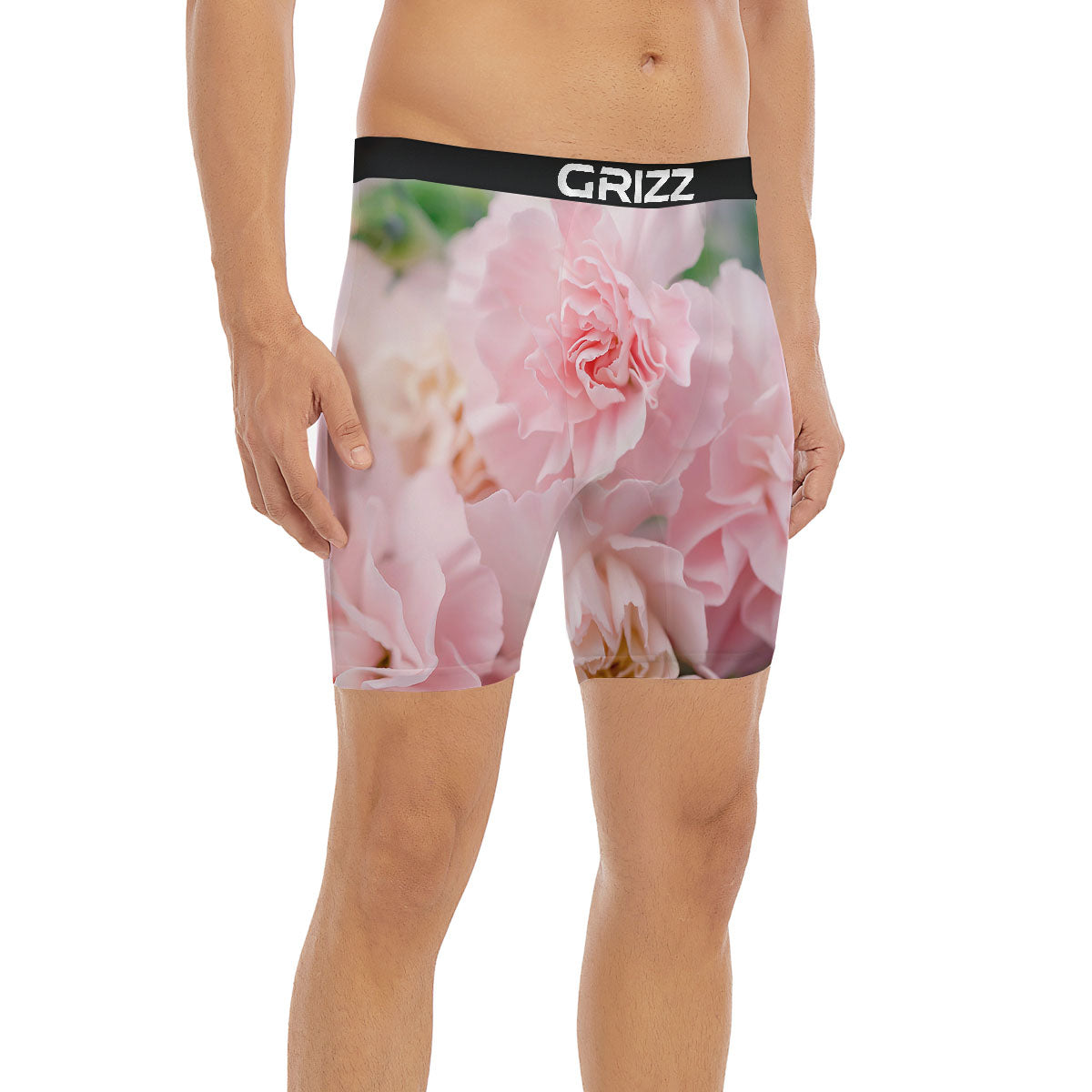 Carnation Flower Pink Print Boxer Briefs-grizzshop