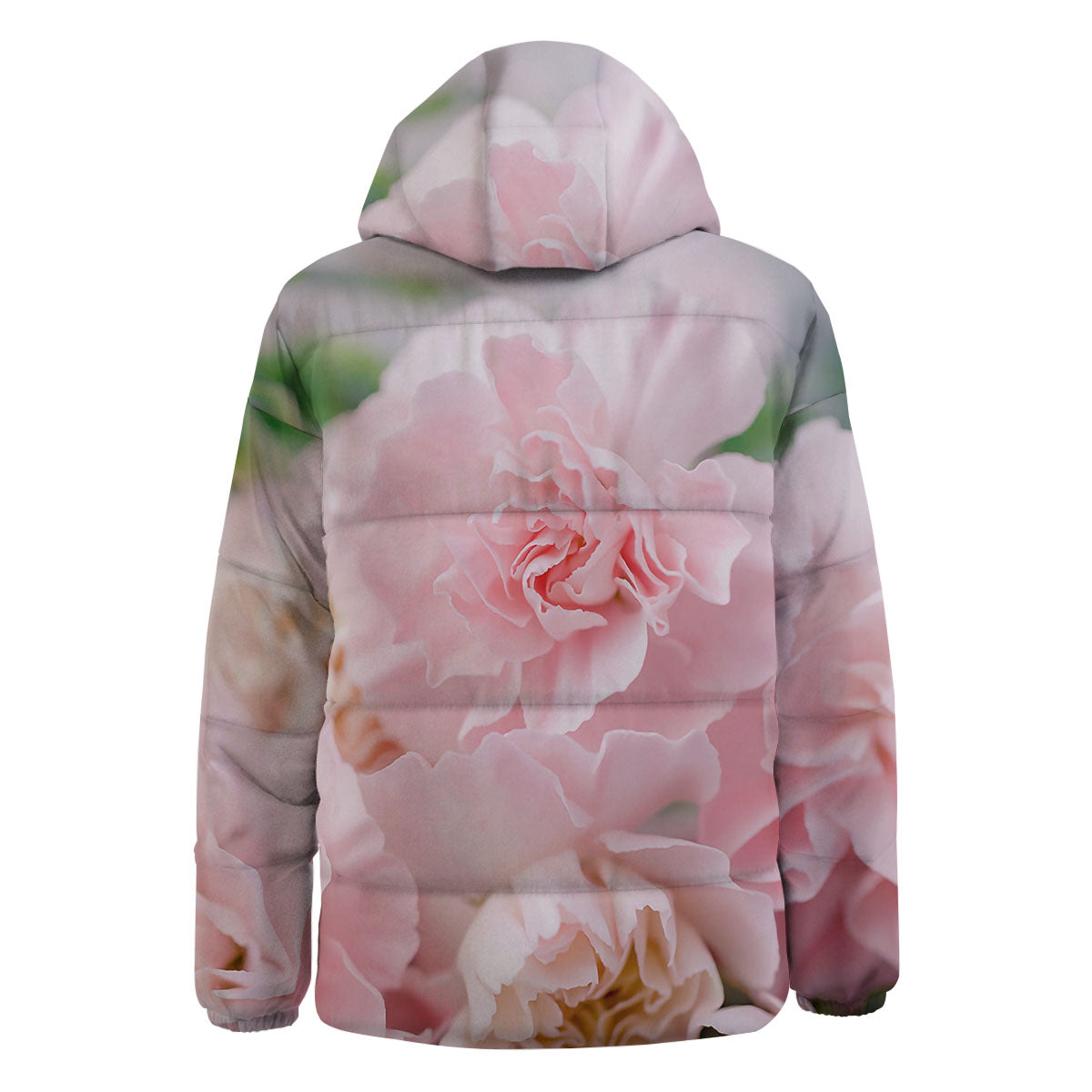 Carnation Flower Pink Print Down Jacket-grizzshop