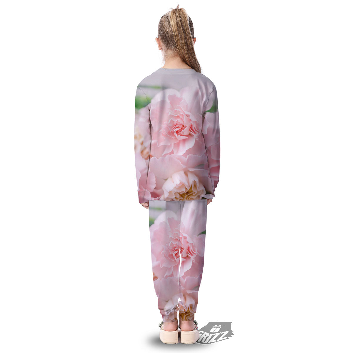 Carnation Flower Pink Print Kid's Pajamas-grizzshop