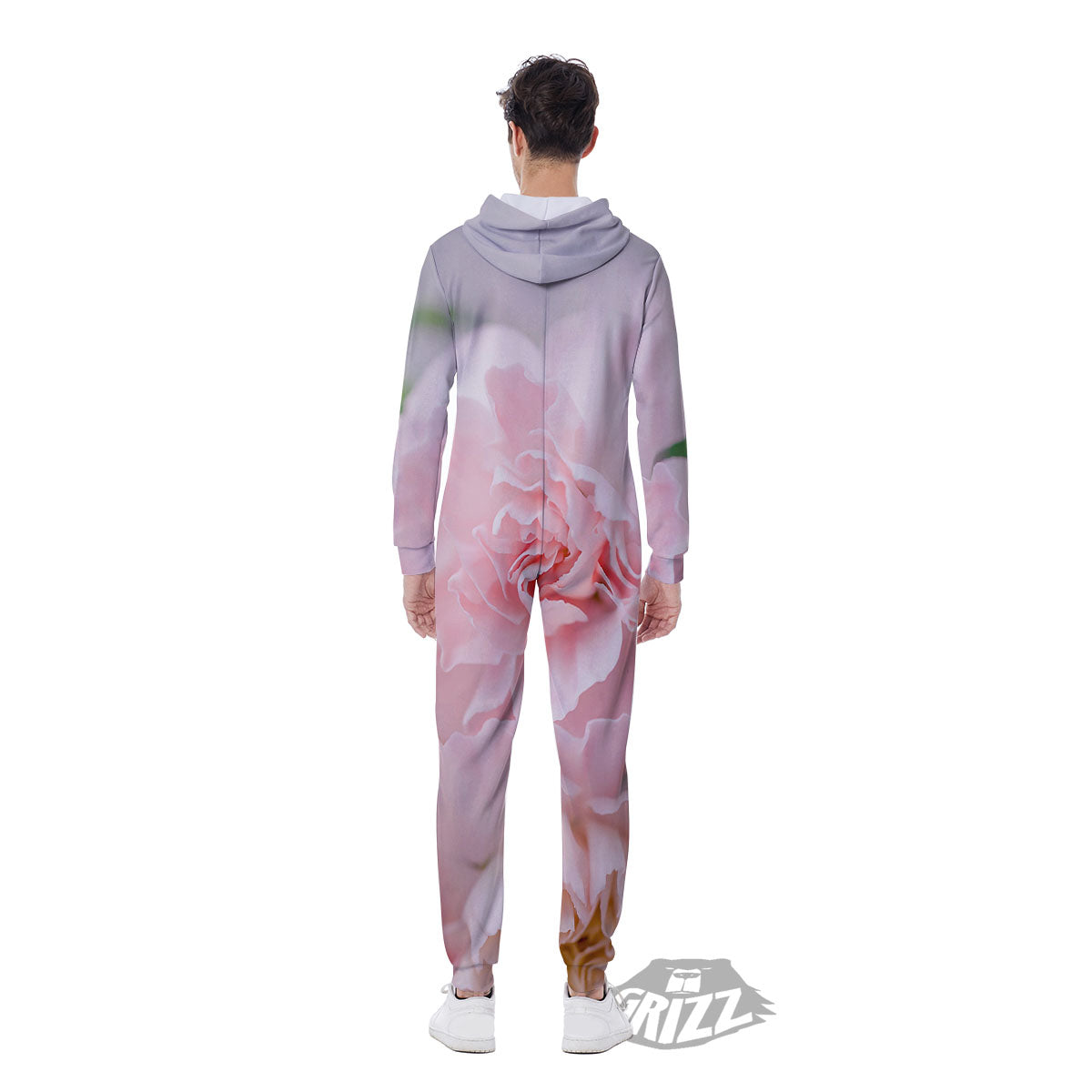Carnation Flower Pink Print Men's Jumpsuit-grizzshop