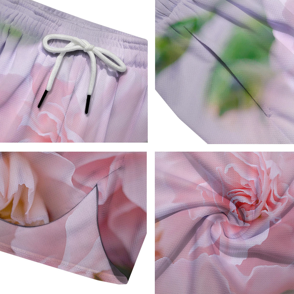 Carnation Flower Pink Print Men's Running Shorts-grizzshop