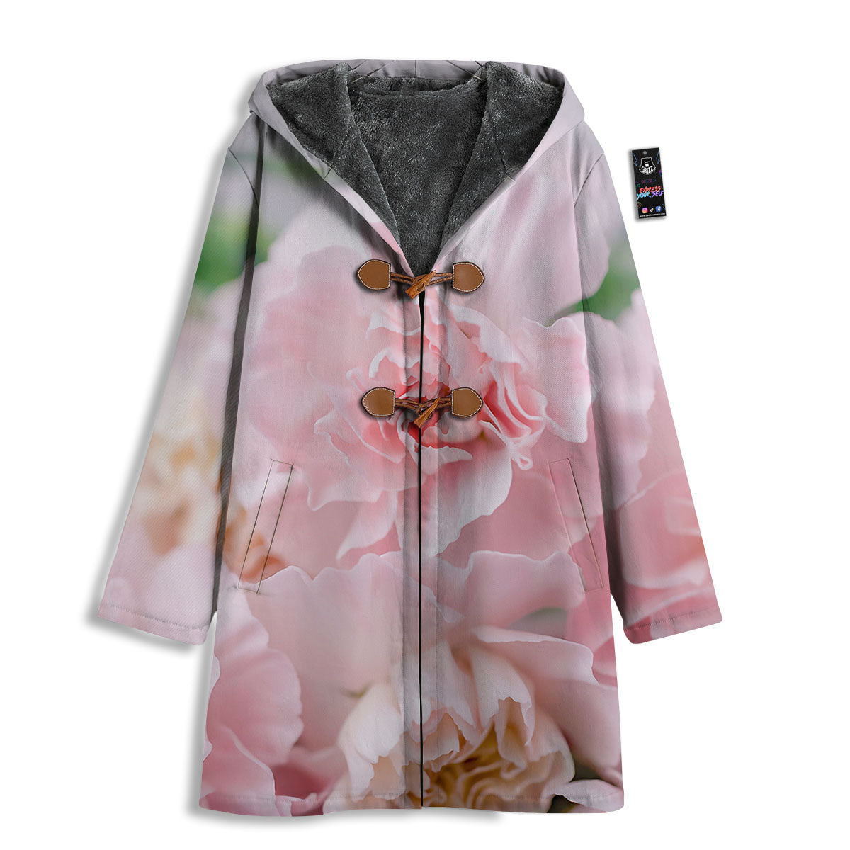 Carnation Flower Pink Print Men's Windbreaker Jacket-grizzshop