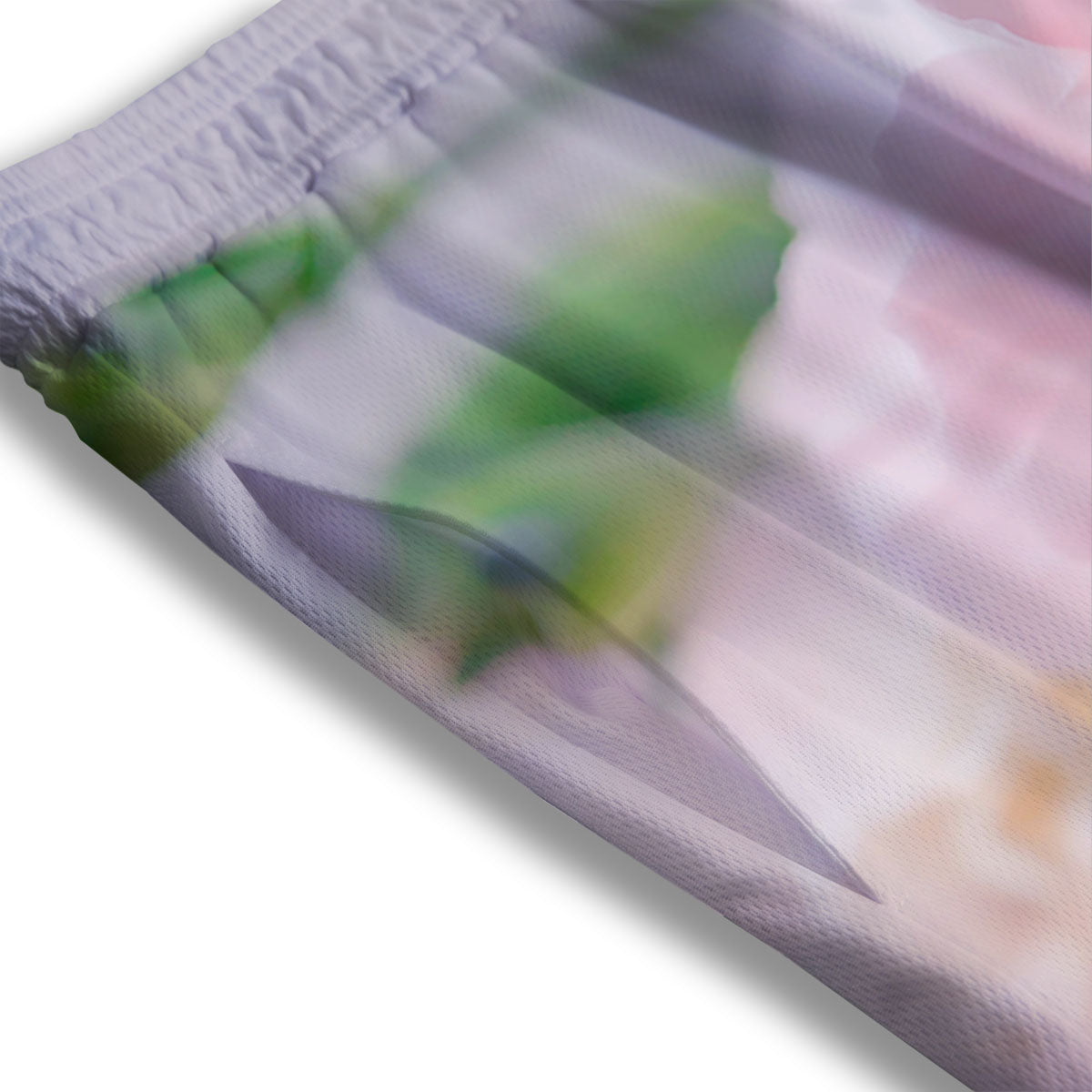 Carnation Flower Pink Print Mesh Shorts