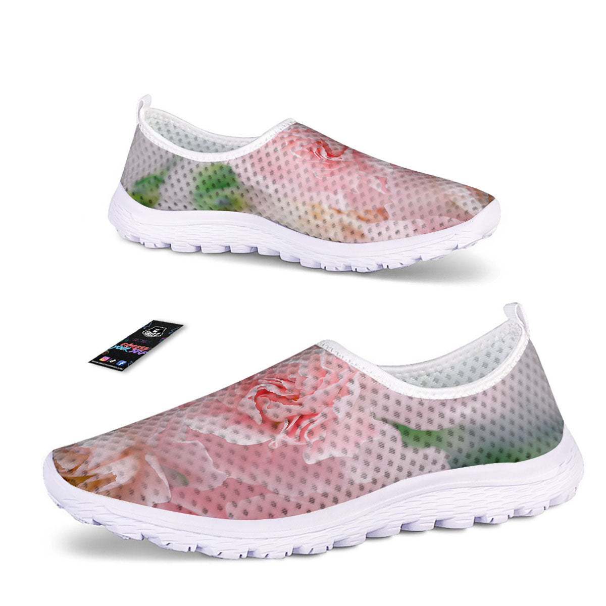 Carnation Flower Pink Print Nurse Shoes-grizzshop