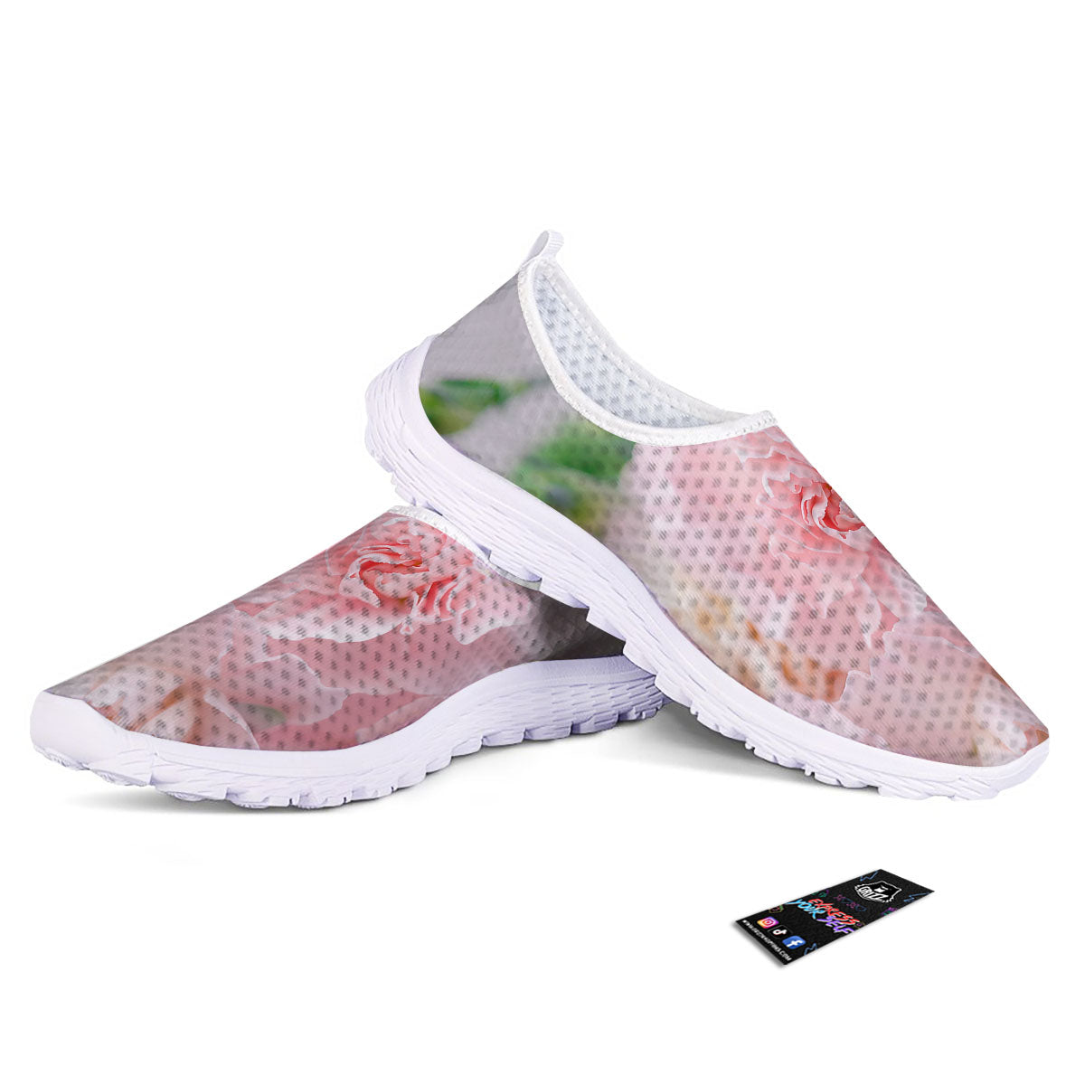 Carnation Flower Pink Print Nurse Shoes-grizzshop