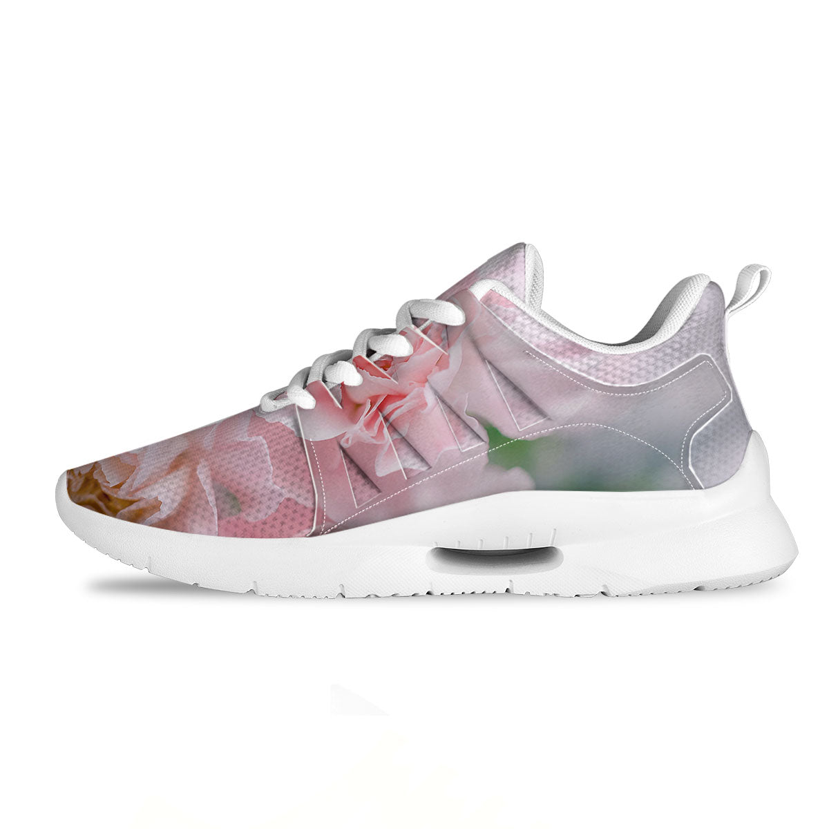 Carnation Flower Pink Print Tennis Shoes-grizzshop