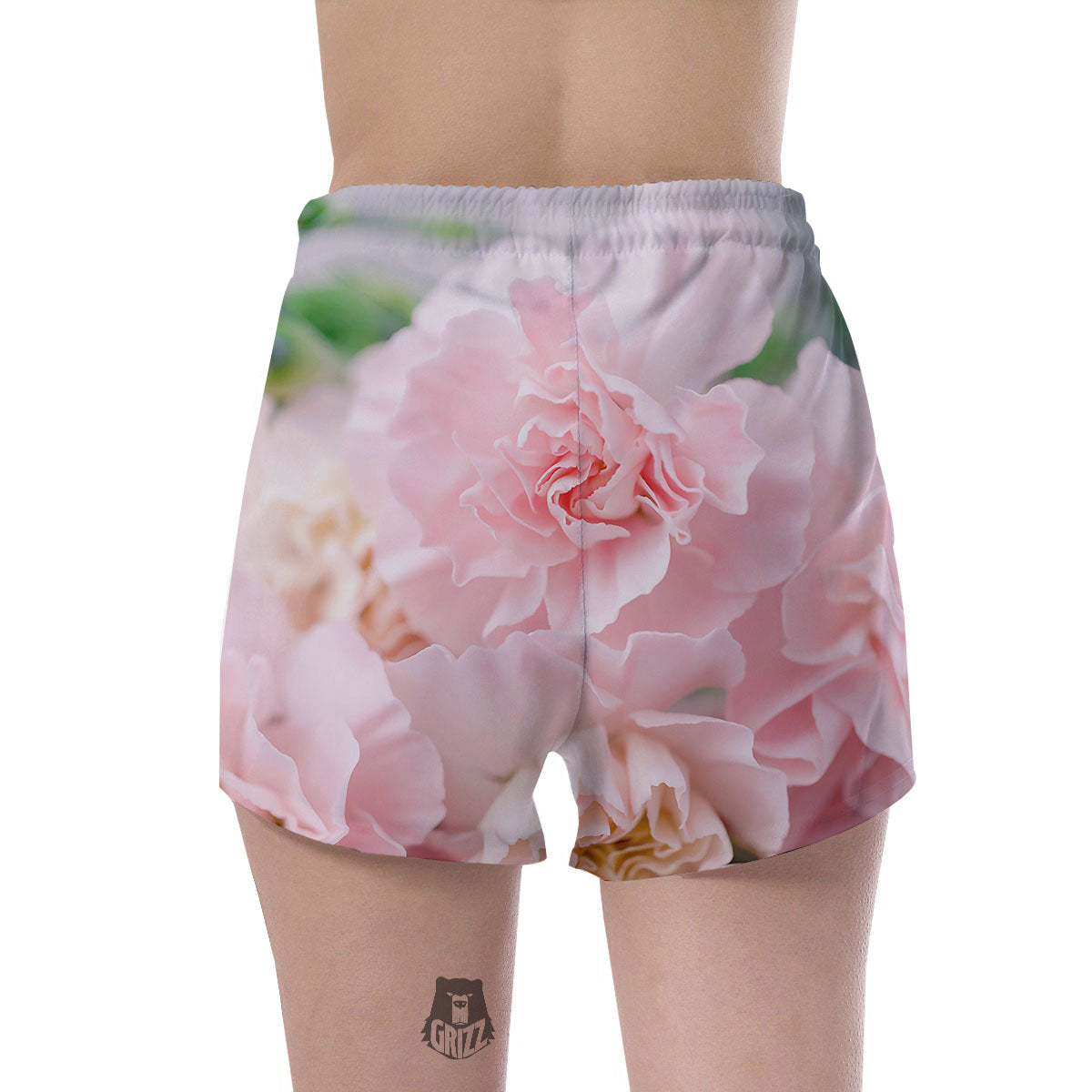 Carnation Flower Pink Print Women's Shorts-grizzshop