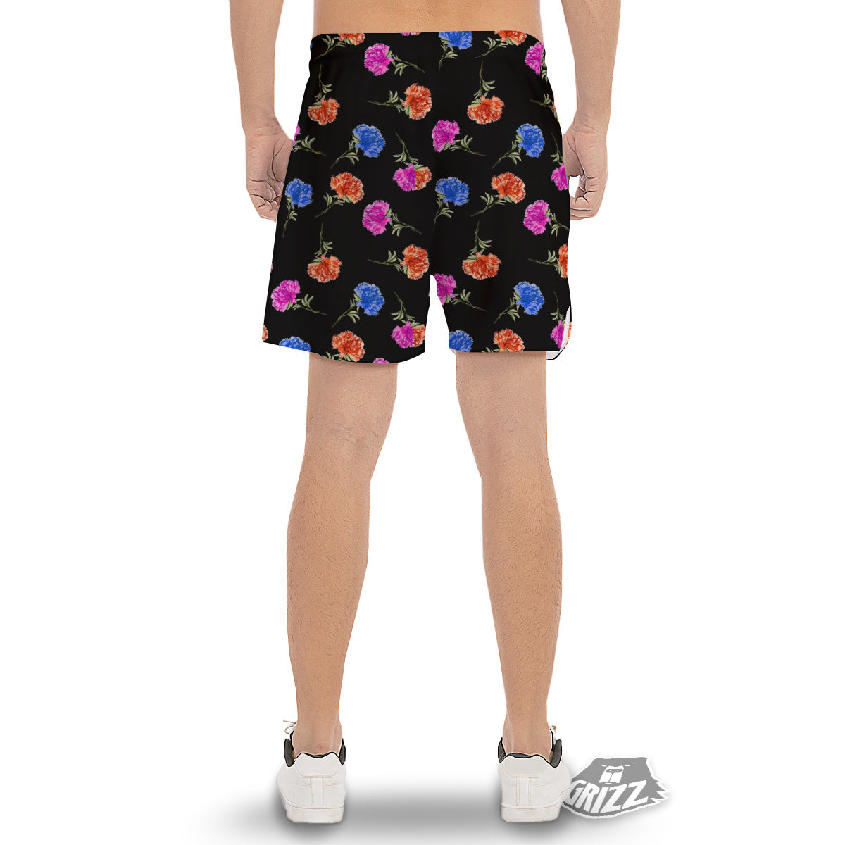 Carnation Watercolor Print Pattern Men's Gym Shorts-grizzshop