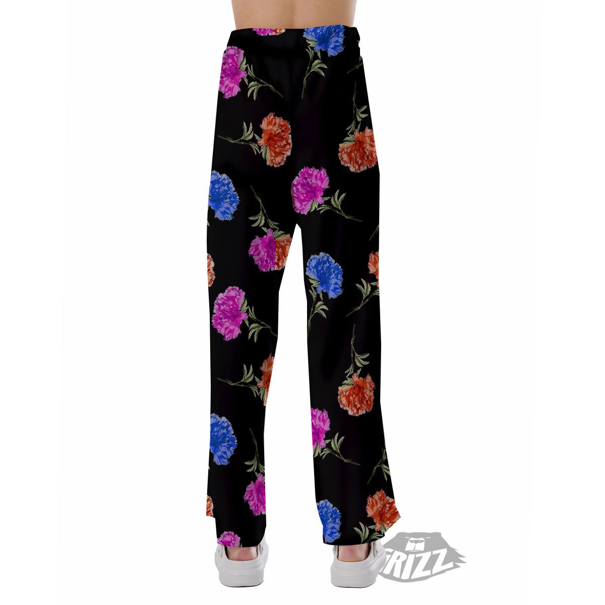 Carnation Watercolor Print Pattern Pajama Pants-grizzshop