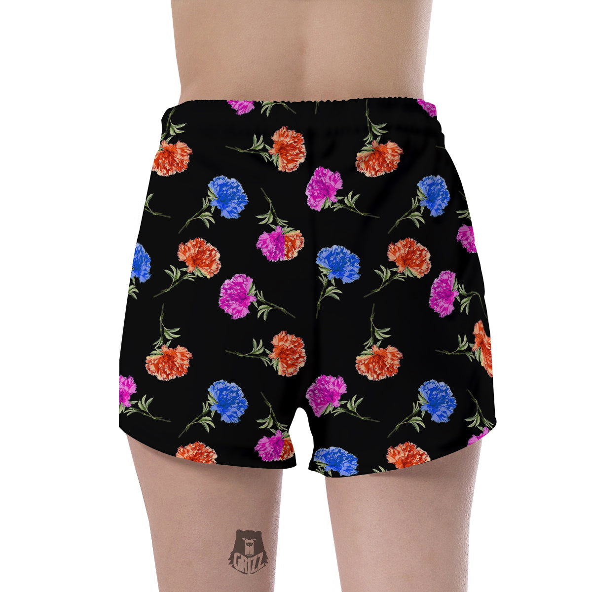 Carnation Watercolor Print Pattern Women's Shorts-grizzshop