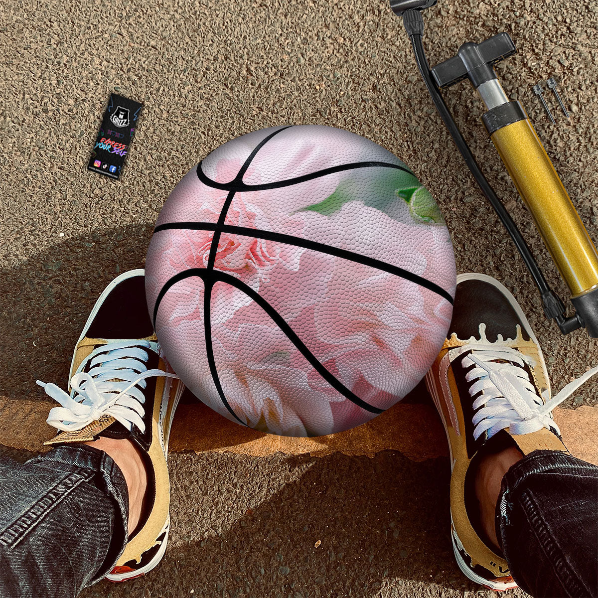 Carnation Flower Pink Print Basketball