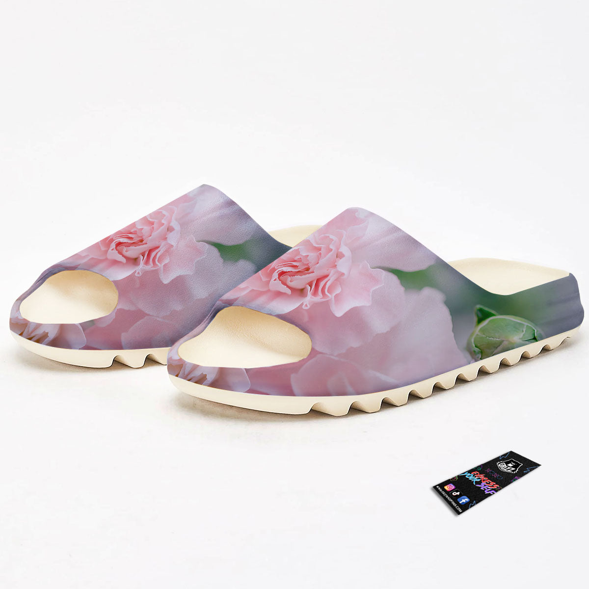 Carnation Flower Pink Print Sandals-grizzshop