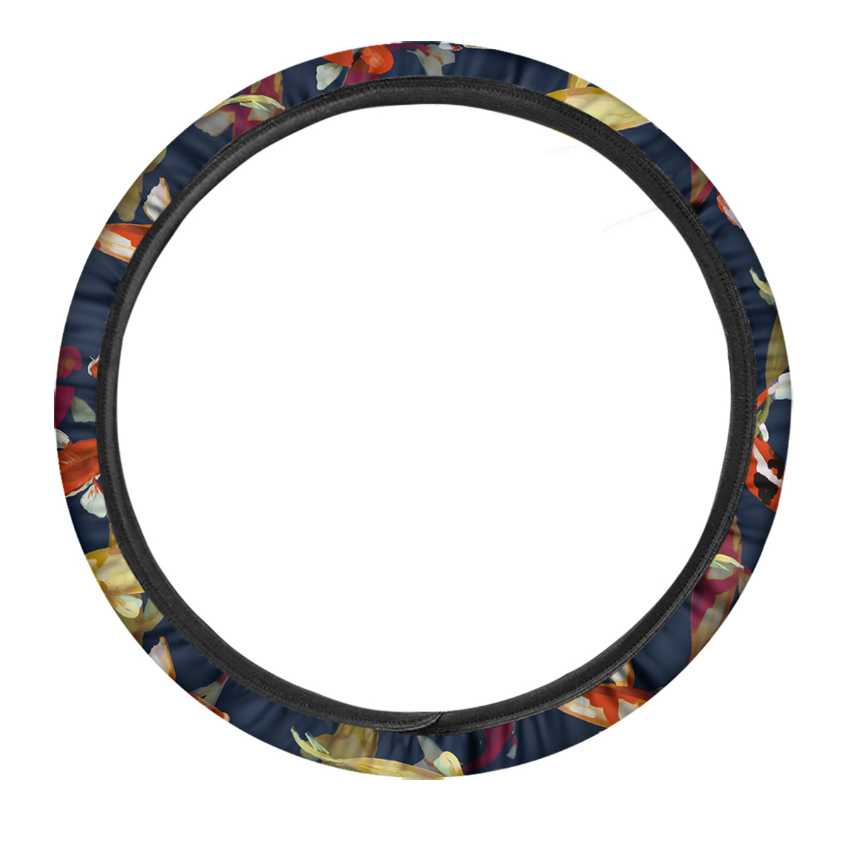 Carp Fish Koi Watercolor Print Pattern Car Steering Wheel Cover-grizzshop