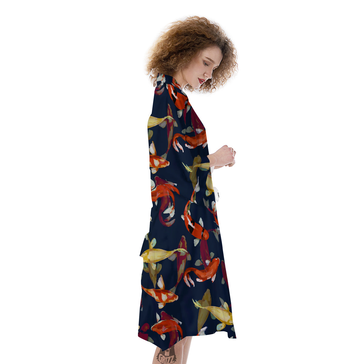 Carp Fish Koi Watercolor Print Pattern Kimono-grizzshop