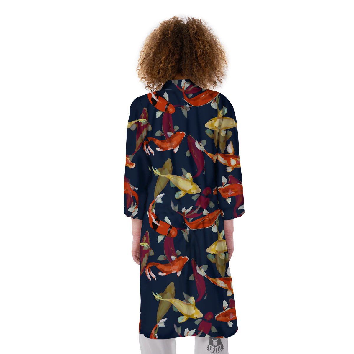 Carp Fish Koi Watercolor Print Pattern Kimono-grizzshop