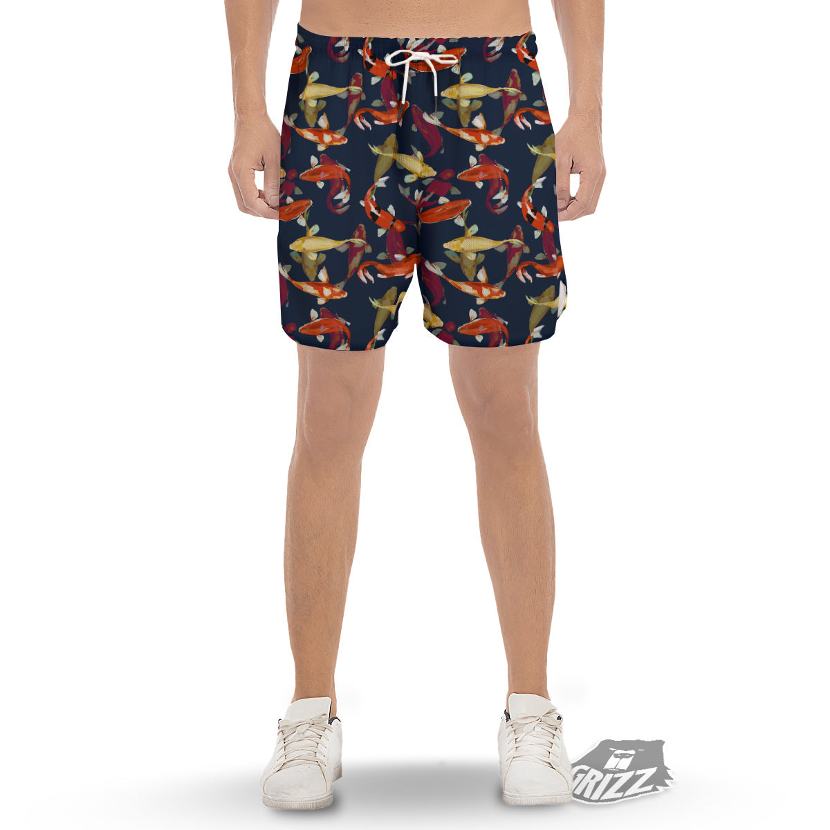 Carp Fish Koi Watercolor Print Pattern Men's Gym Shorts-grizzshop