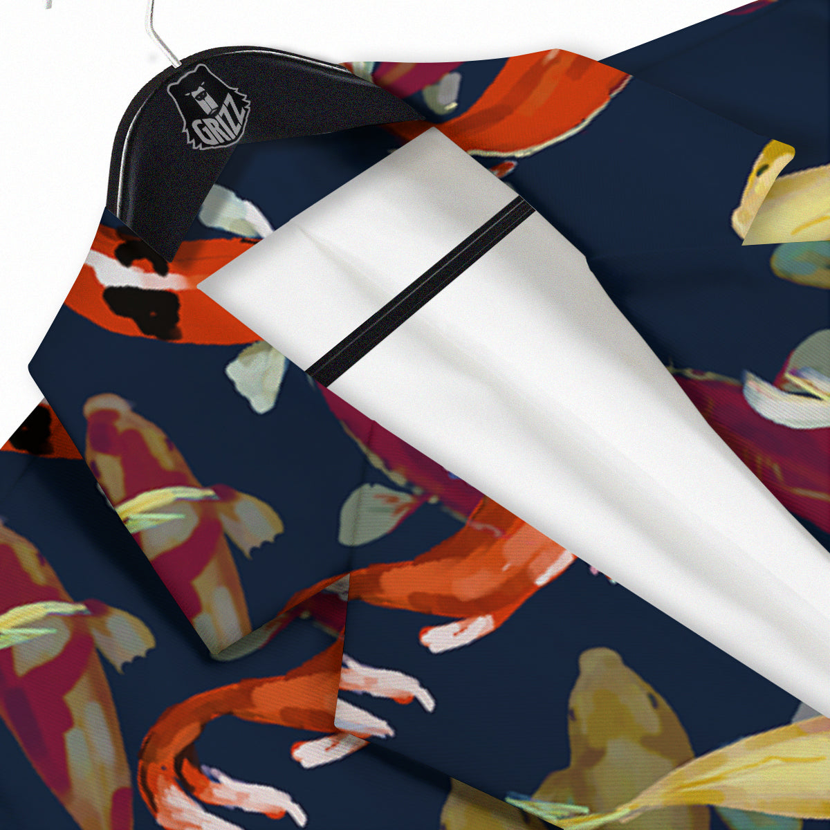 Carp Fish Koi Watercolor Print Pattern Men's Sport Coat-grizzshop