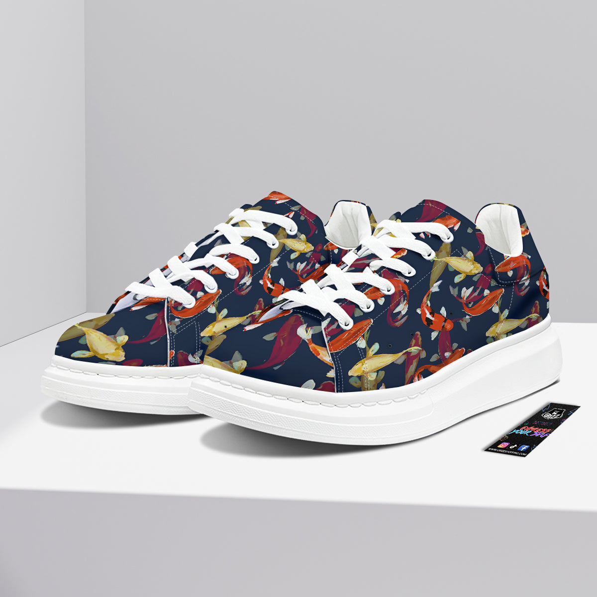 Carp Fish Koi Watercolor Print Pattern Platform Shoes-grizzshop