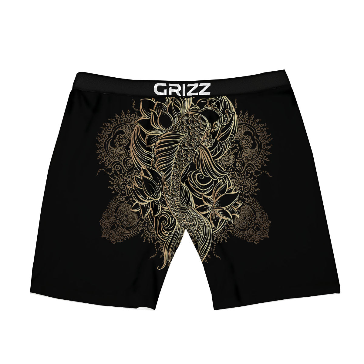 Carp Koi Fish Gold Print Boxer Briefs-grizzshop