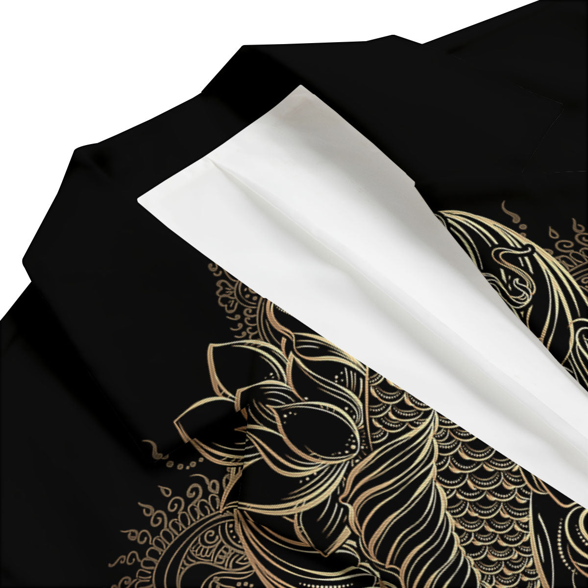 Carp Koi Fish Gold Print Men's Blazer-grizzshop