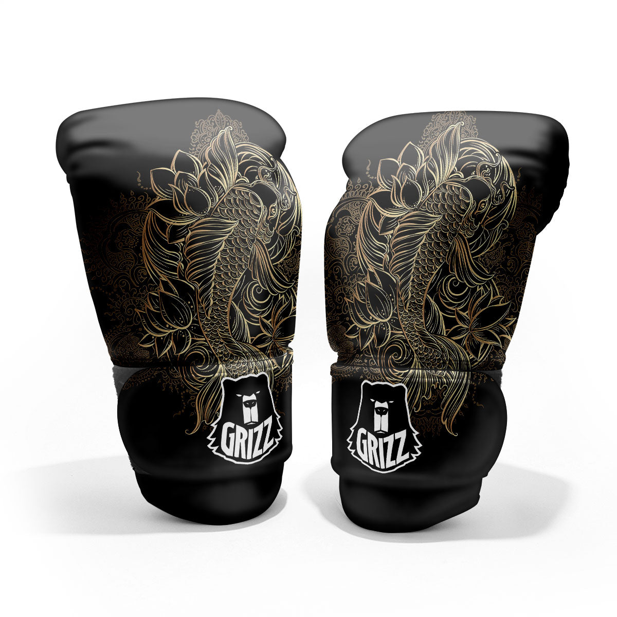 Carp Koi Fish Gold Print Pro Boxing Glove