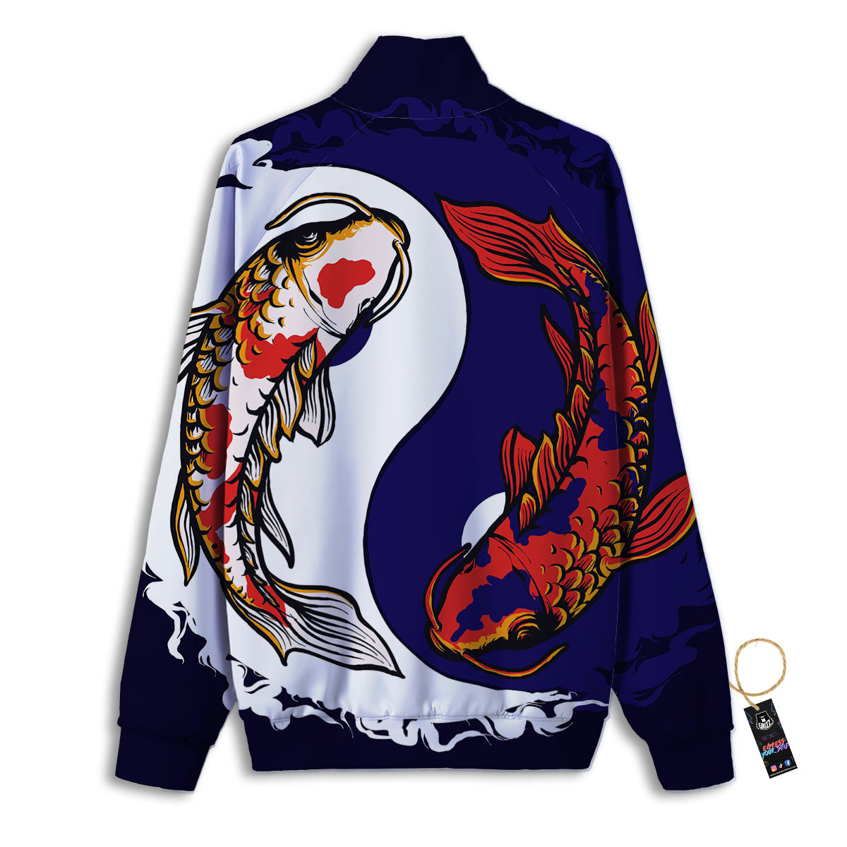 Carp Koi Fish Yin And Yang Print Track Jacket-grizzshop