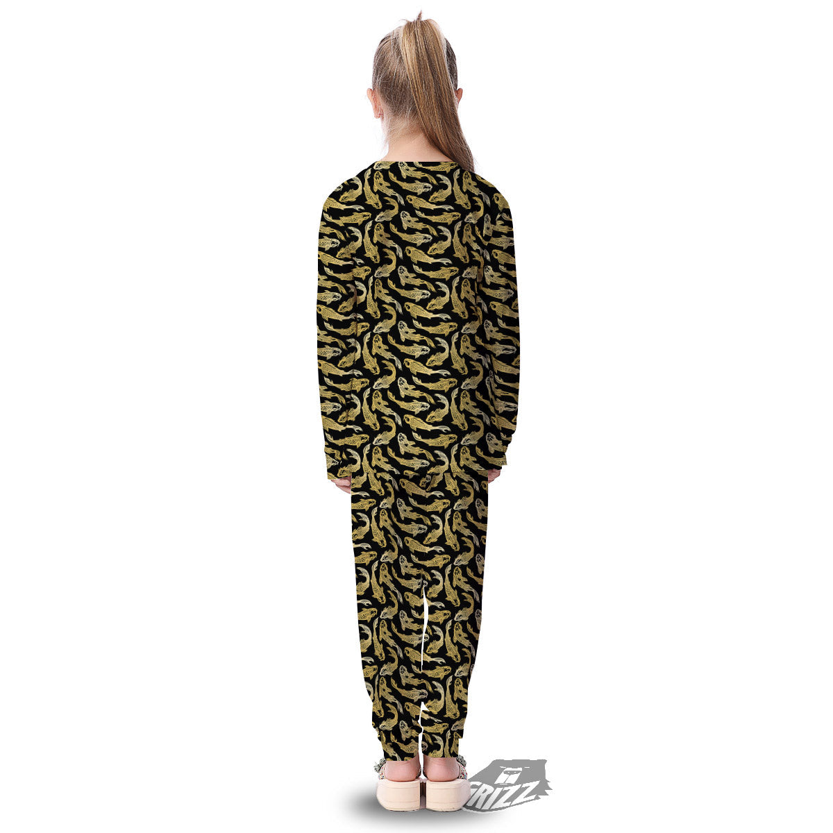 Carp Koi Golden Chinese Print Pattern Kid's Pajamas-grizzshop