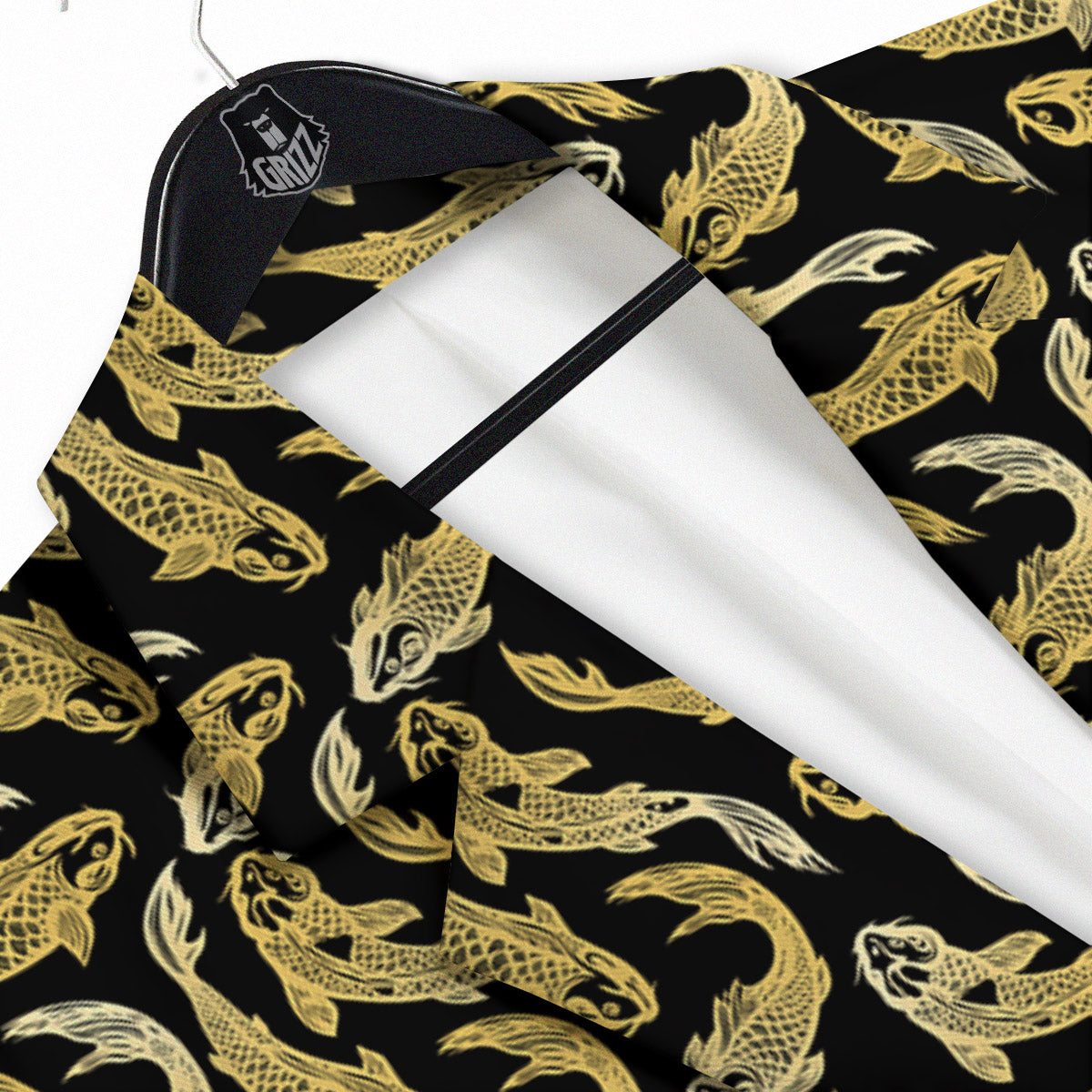 Carp Koi Golden Chinese Print Pattern Men's Sport Coat-grizzshop