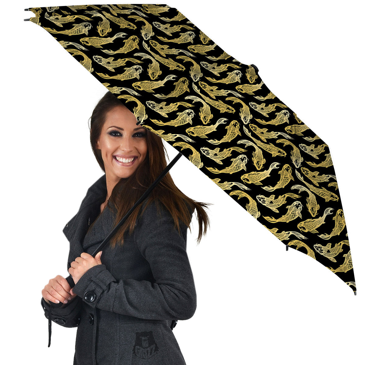 Carp Koi Golden Chinese Print Pattern Umbrella-grizzshop